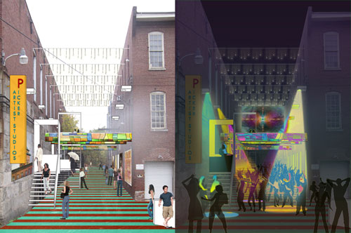 View of Outdoor Exhibition Alleyway